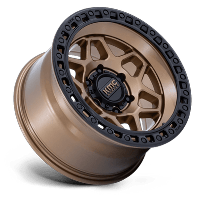 17x9 KMC KM553 Torx Matte Bronze With Gloss Black Lip Wheel 6x5.5 (-12mm)