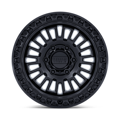 17x8.5 KMC KM554 Aztec Matte Black W/ Gloss Black Lip Wheel 6x135 (0mm)