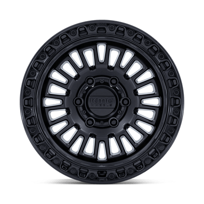 17x8.5 KMC KM554 Aztec Matte Black W/ Gloss Black Lip Wheel 6x120 (0mm)