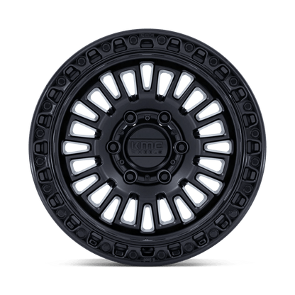 17x8.5 KMC KM554 Aztec Matte Black W/ Gloss Black Lip Wheel 6x135 (0mm)