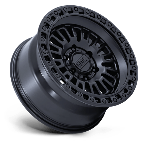 17x8.5 KMC KM554 Aztec Matte Black W/ Gloss Black Lip Wheel 5x5 (0mm)