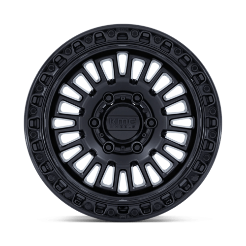 17x8.5 KMC KM554 Aztec Matte Black W/ Gloss Black Lip Wheel 5x5 (0mm)