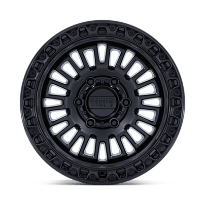 17x8.5 KMC KM554 Aztec Matte Black W/ Gloss Black Lip Wheel 5x5 (0mm)