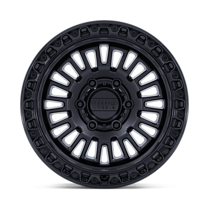 17x8.5 KMC KM554 Aztec Matte Black W/ Glossy Black Lip Wheel 6x4.5 (25mm)