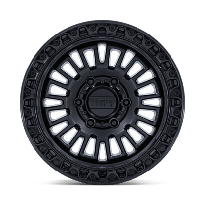 17x8.5 KMC KM554 Aztec Matte Black W/ Glossy Black Lip Wheel 6x5.5 (25mm)