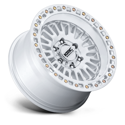 17x8.5 KMC KM554 Aztec Gloss Silver W/ Machined Face Wheel 6x5.5 (0mm)