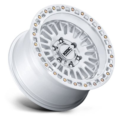 17x8.5 KMC KM554 Aztec Gloss Silver W/ Machined Face Wheel 6x135 (0mm)