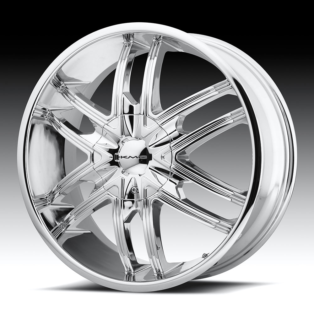24x9.5 KMC KM678 SPLINTER Chrome Wheel 5x4.5/5x4.75 (15mm)