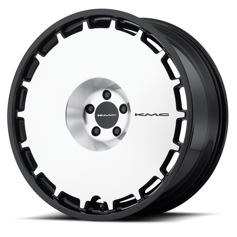 24x9.5 KMC KM689 SKILLET Gloss Black Machined Face Wheel BLANK (38mm)