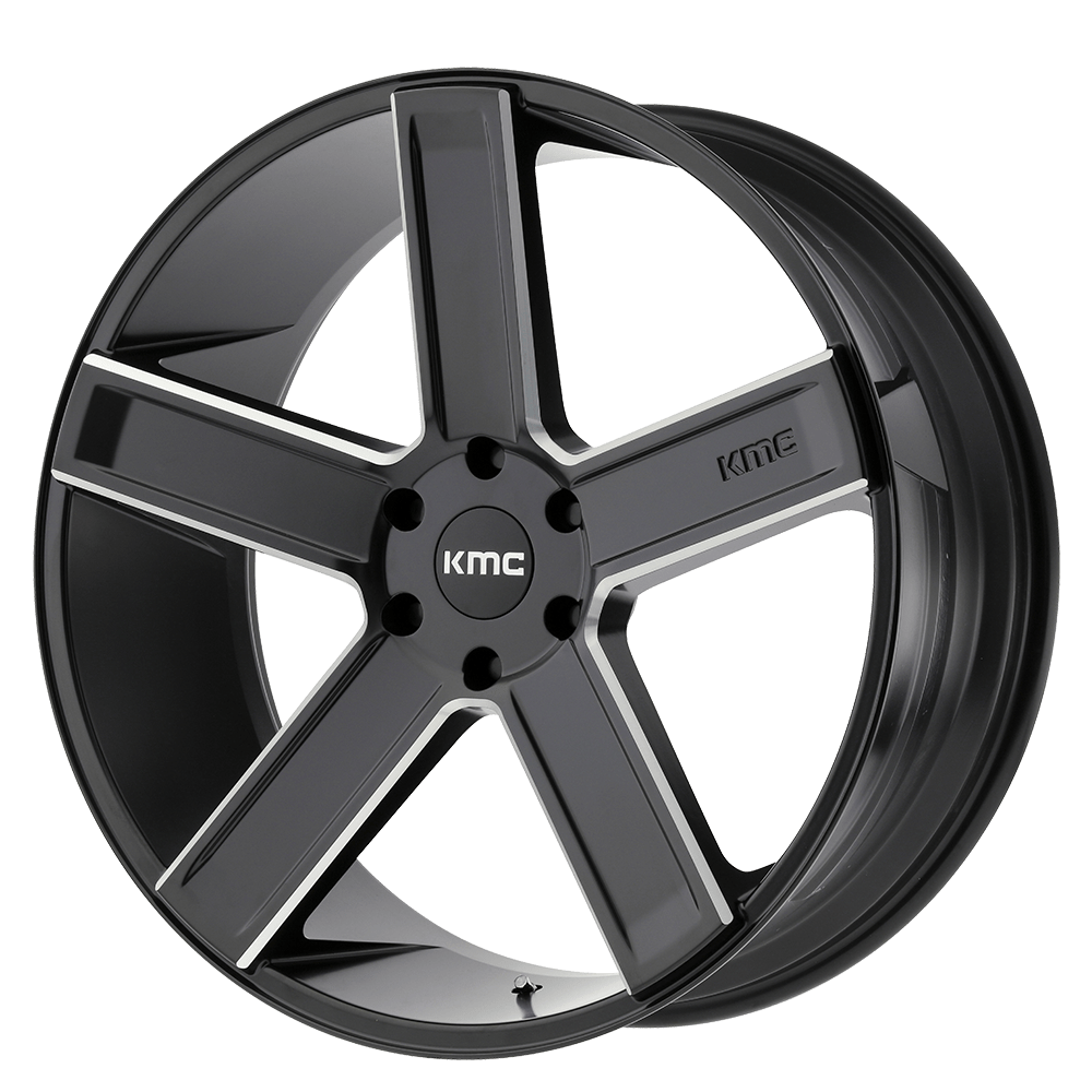 22x9 KMC KM702 DUECE Satin Black Milled Wheel 6x135 (15mm)