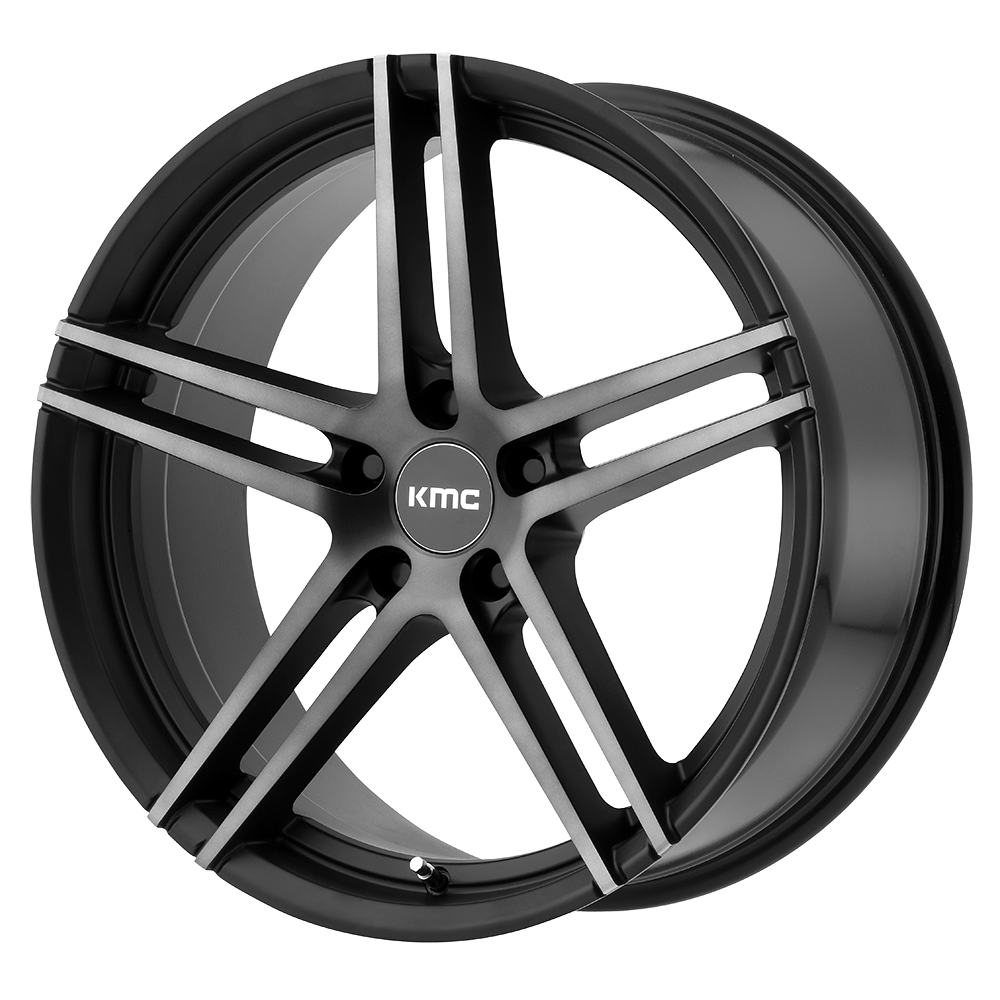 20x10 KMC KM703 MONOPHONIC Satin Black Titanium Black Face Wheel 5x4.5 (45mm)