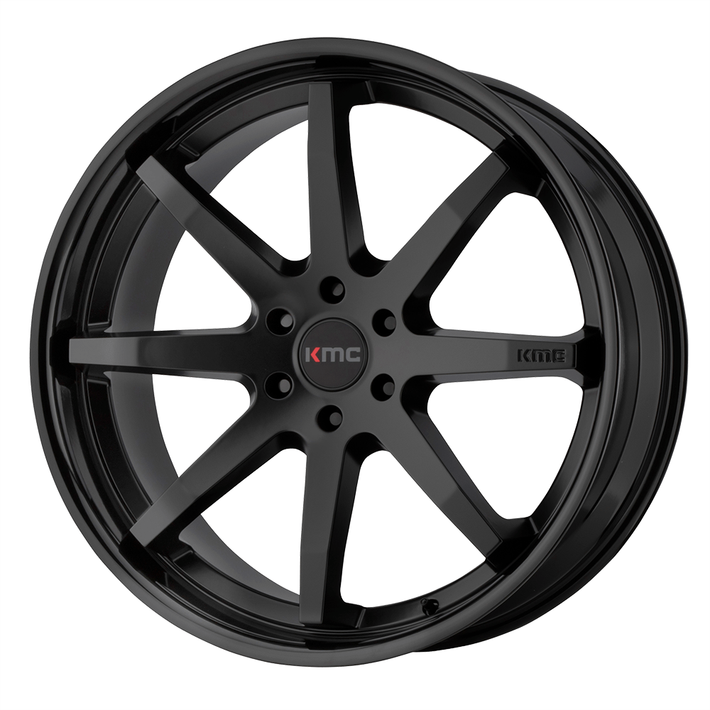 20x9 KMC KM715 REVERB Satin Black Gloss Black Lip Wheel 5x4.5 (30mm)