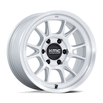 17x8.5 KMC KM729 Range Gloss Silver With Machined Face Wheel 6x135 (0mm)