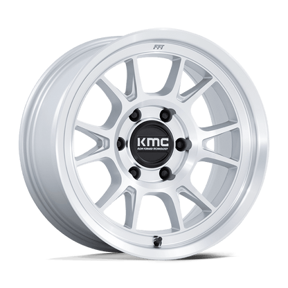 17x8.5 KMC KM729 Range Gloss Silver With Machined Face Wheel 6x135 (0mm)