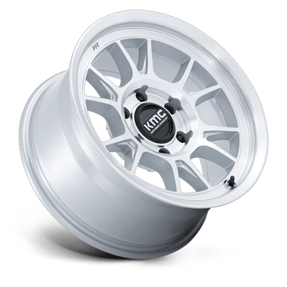 17x8.5 KMC KM729 Range Gloss Silver With Machined Face Wheel 6x135 (0mm)