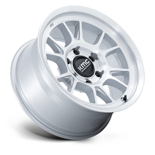 17x8.5 KMC KM729 Range Gloss Silver With Machined Face Wheel 5x5 (-10mm)
