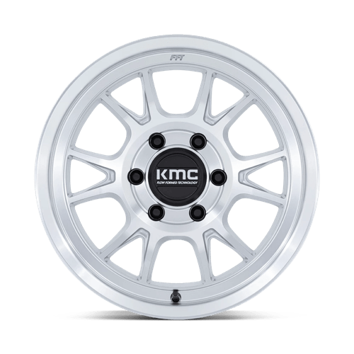 17x8.5 KMC KM729 Range Gloss Silver With Machined Face Wheel 5x150 (-10mm)