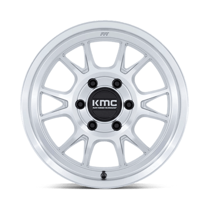 17x8.5 KMC KM729 Range Gloss Silver With Machined Face Wheel 6x120 (-10mm)