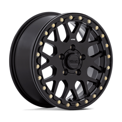 15x6 KMC Powersports KS235 Grenade Satin Black BEADLOCK Wheel 5x4.5 (38mm)