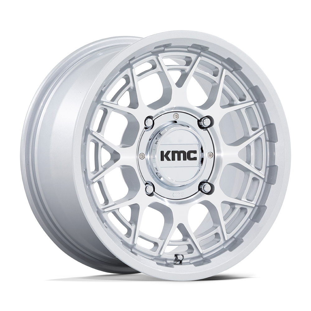 15x7 KMC Powersports KS139 Technic UTV Gloss Silver Machined Wheel 4x156 (38mm)