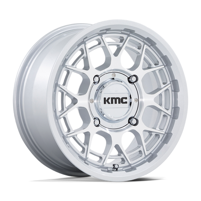 15x7 KMC Powersports KS139 Technic Gloss Silver Machined UTV Wheel 5x4.5 (38mm)