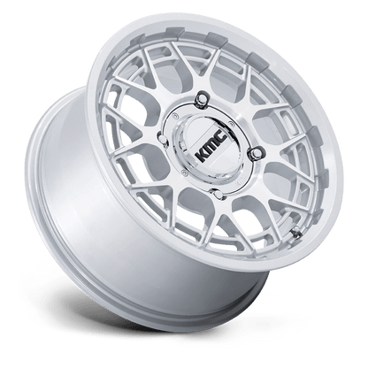 15x7 KMC Powersports KS139 Technic Gloss Silver Machined UTV Wheel 4x137 (38mm)