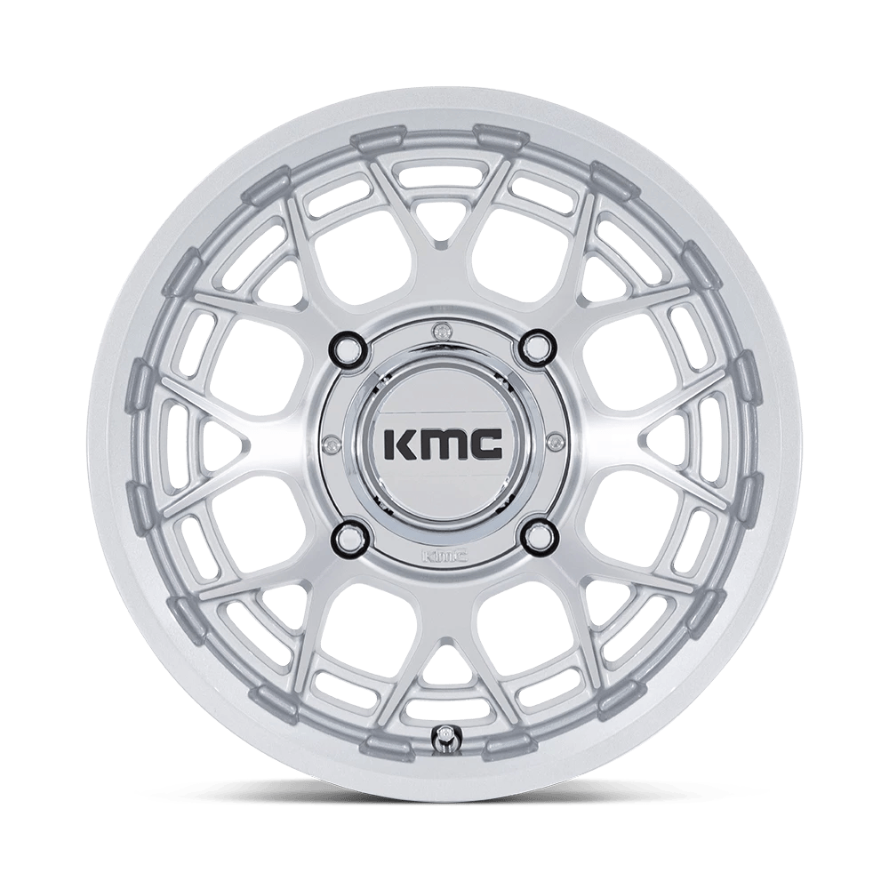 15x7 KMC Powersports KS139 Technic Gloss Silver Machined UTV Wheel 4x137 (38mm)
