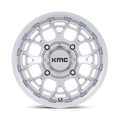 15x7 KMC Powersports KS139 Technic Gloss Silver Machined UTV Wheel 4x137 (38mm)