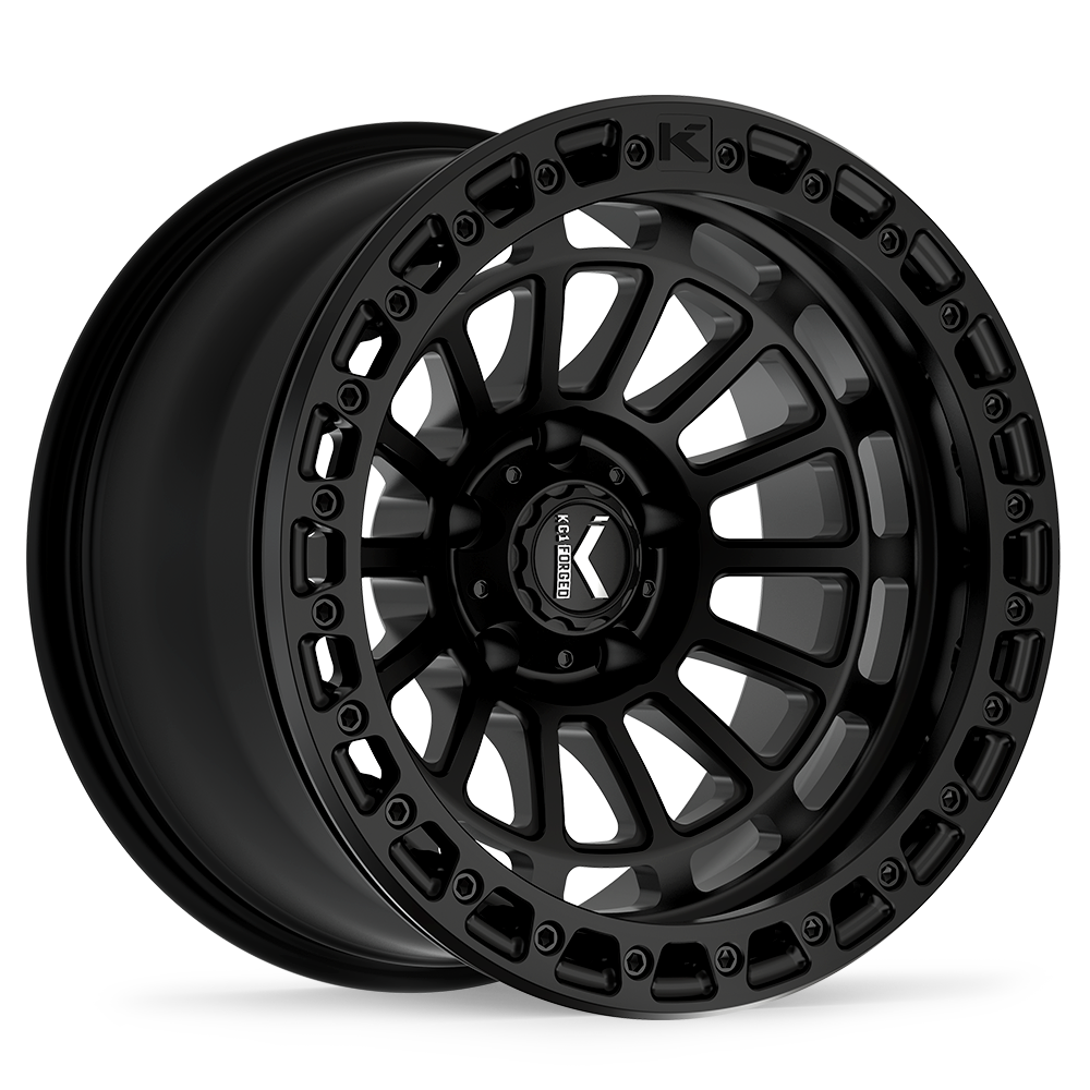 17x9 KG1 Forged KO600 Lifter Textured Matte Black BEADLOCK Wheel 5x5 (-15mm)