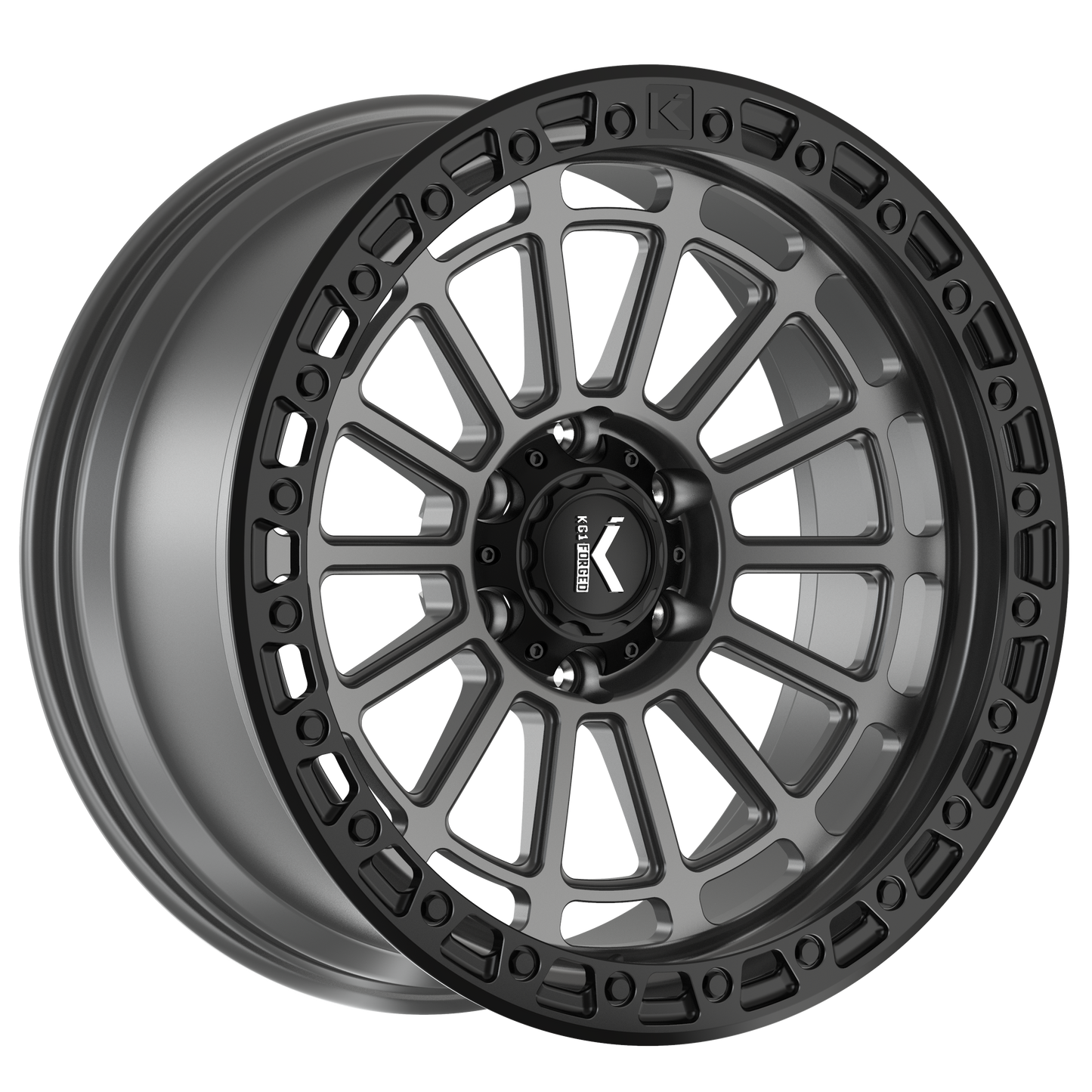20x9.5 KG1 Forged KO620F Lifter Matte Anthracite Black Ring Wheel 8x6.5 (-12mm)