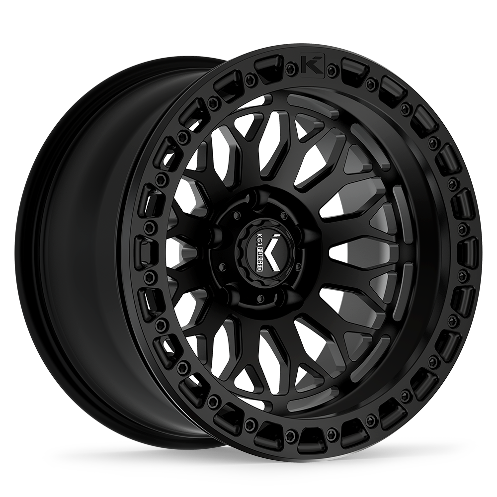 17x9 KG1 Forged KO700 Diamondhead Matte Black BEADLOCK Wheel 5x5 (-15mm)