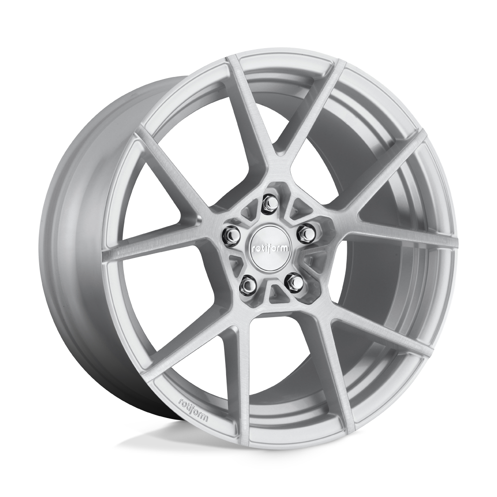 18x8.5 Rotiform R138 KPS GLOSS SILVER BRUSHED Wheel 5x112 (45mm)