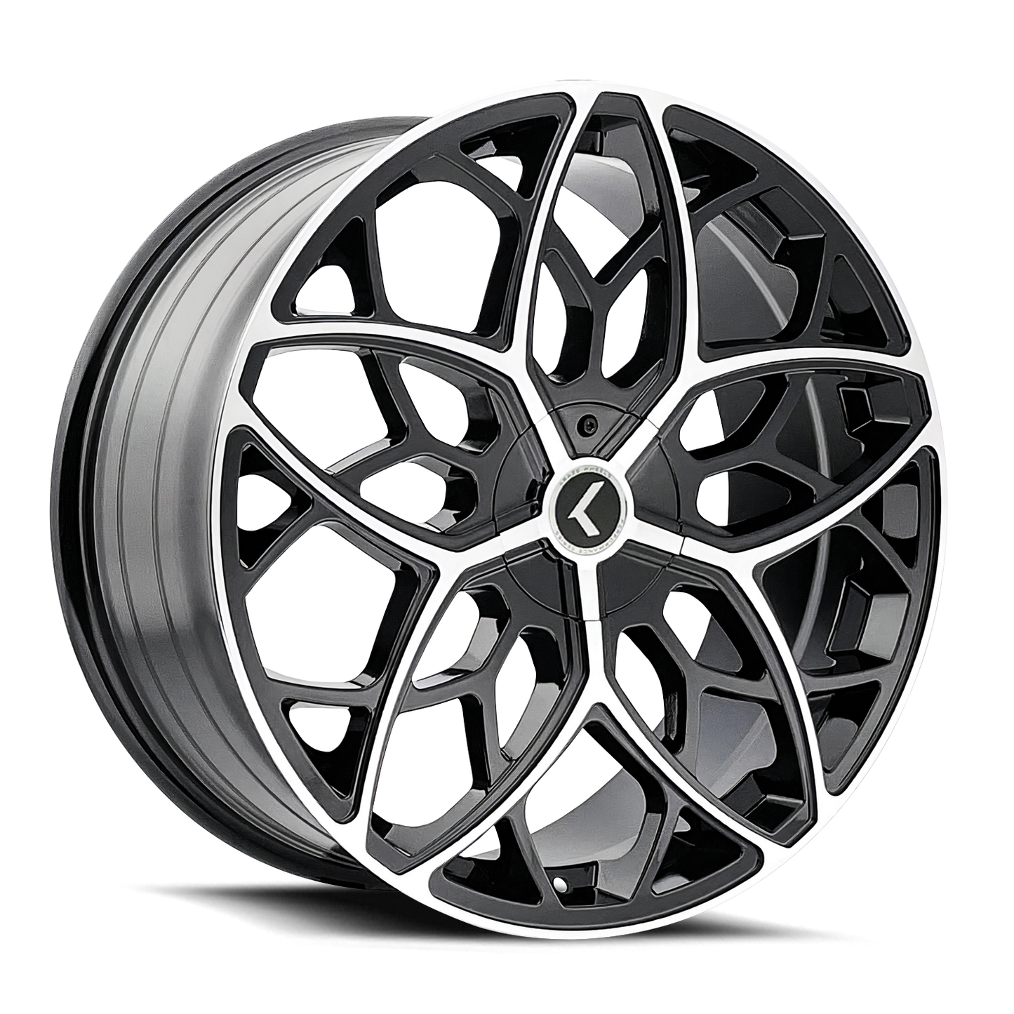 22x8.5 Kraze KR184 Ricochet Black/Machined Wheel 5x112/5x4.5 (38mm)