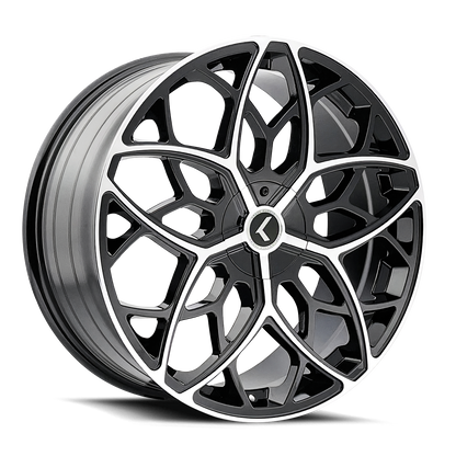 22x8.5 Kraze KR184 Ricochet Black/Machined Wheel 5x112/5x4.5 (38mm)