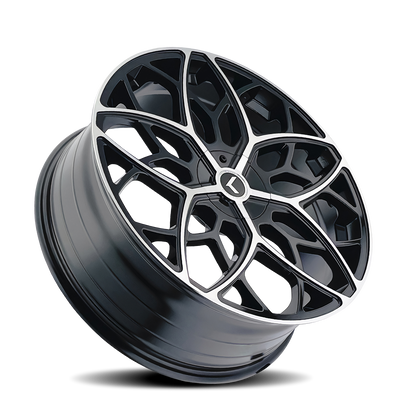 22x8.5 Kraze KR184 Ricochet Black/Machined Wheel 5x112/5x4.5 (38mm)