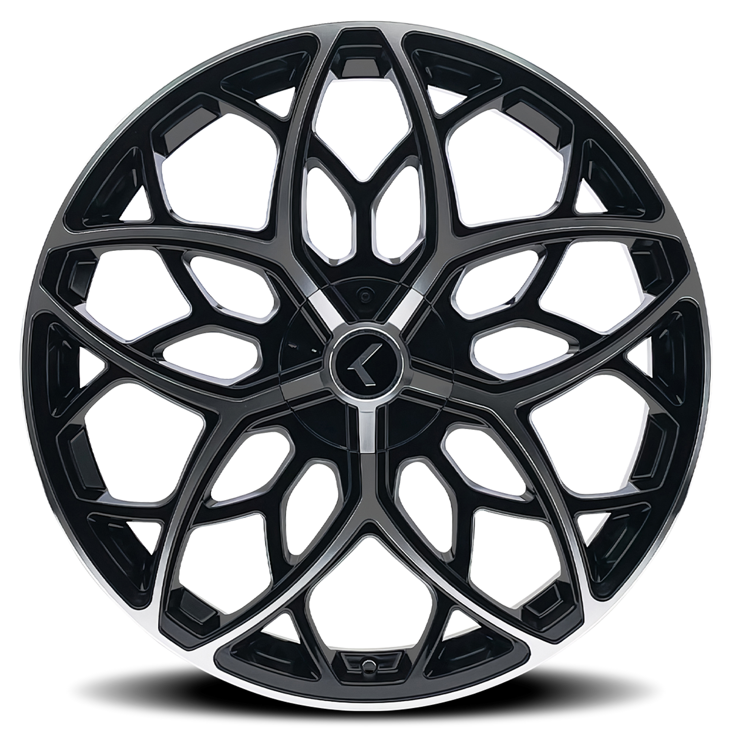 22x8.5 Kraze KR184 Ricochet Black/Machined Wheel 5x112/5x4.5 (38mm)