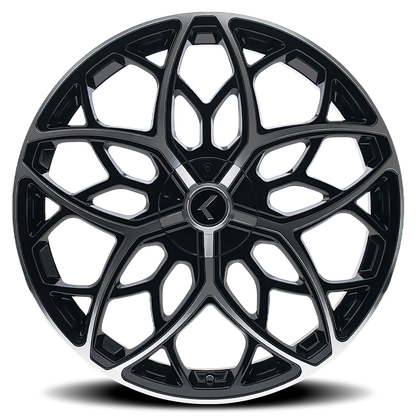 22x8.5 Kraze KR184 Ricochet Black/Machined Wheel 5x112/5x4.5 (38mm)