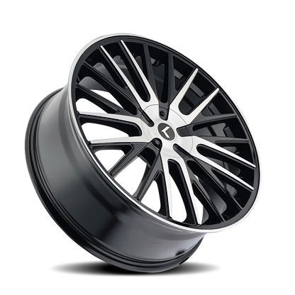 22x8.5 Kraze KR185 Double Down Black/Machined Wheel 5x115/5x120 (38mm)
