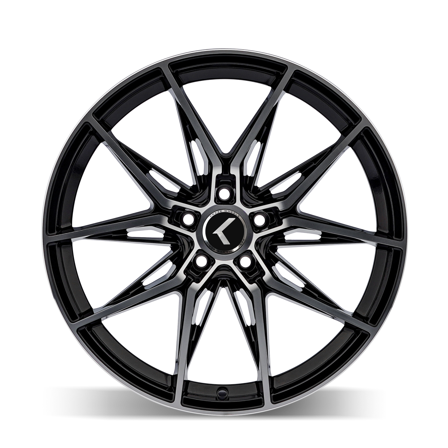 22x9 Kraze KR196 Evolve Gloss Black Machined Wheel 5x120 (35mm)