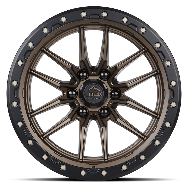 22x10 Lock Off-Road Krawler Matte Bronze W/ Matte Black Ring Wheel 6x135 (-18mm)