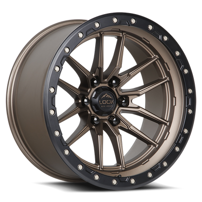 20x9 Lock Off-Road Krawler Matte Bronze With Matte Black Ring Wheel 6x135 (0mm)