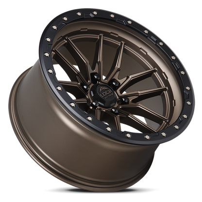 17x9 Lock Off-Road Krawler Matte Bronze W/ Matte Black Ring Wheel 6x5.5 (-12mm)