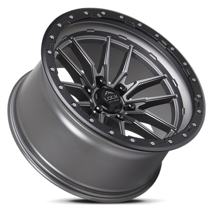 17x9 Lock Off-Road Krawler Matte Grey With Matte Black Ring Wheel 6x135 (1mm)