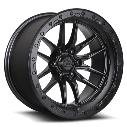 17x9 Lock Off-Road Krawler Matte Black With Matte Black Ring Wheel 5x5 (-12mm)