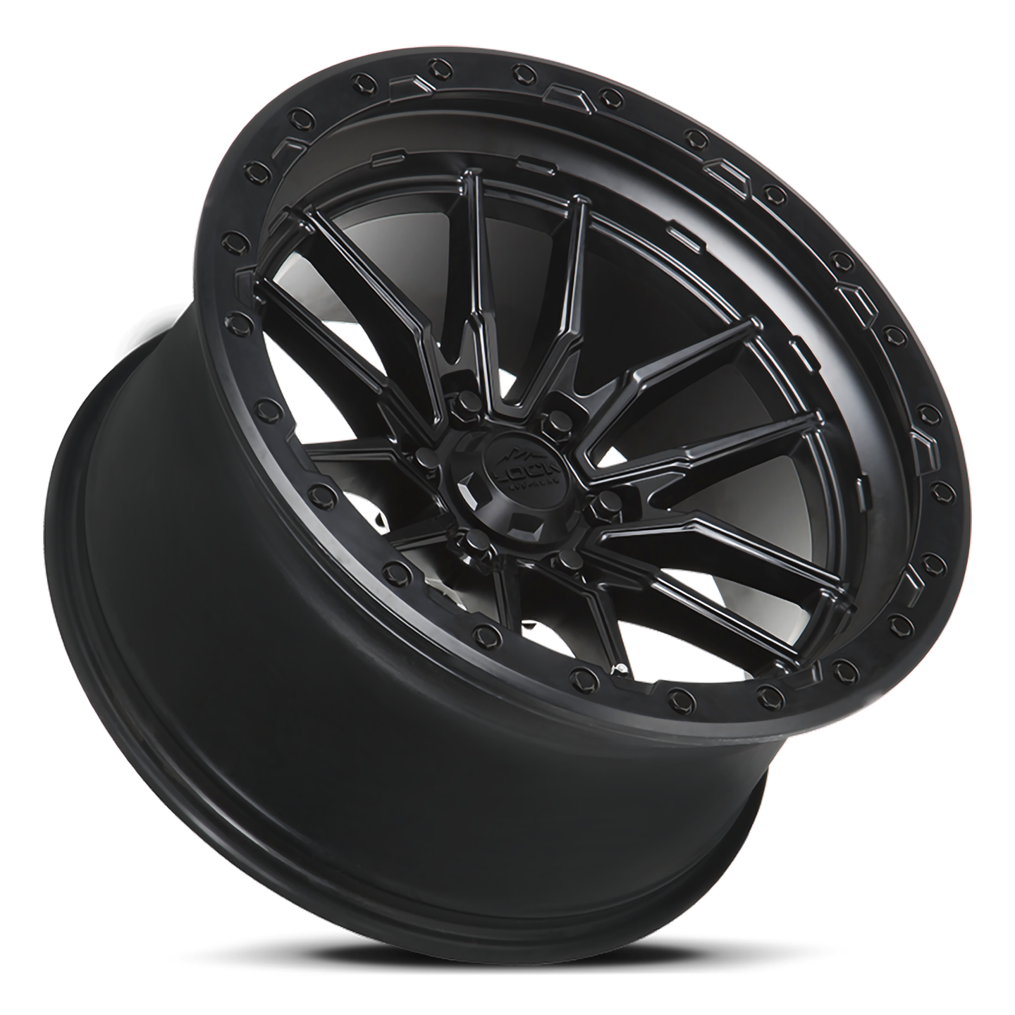 17x9 Lock Off-Road Krawler Matte Black With Matte Black Ring Wheel 5x5 (-12mm)