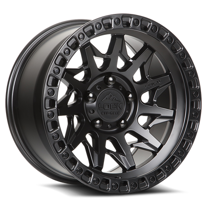 17x9 Lock Off-Road Lunatic Matte Black With Matte Black Ring Wheel 8x170 (-12mm)