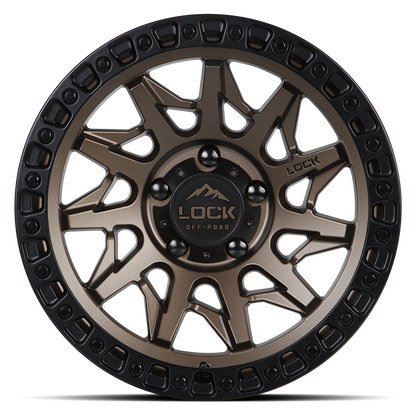 20x9 Lock Off-Road Lunatic Matte Bronze With Matte Black Ring Wheel 6x135 (0mm)