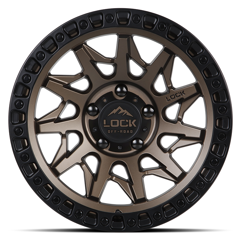 17x9 Lock Off-Road Lunatic Matte Bronze W/ Matte Black Ring Wheel 6x5.5 (-12mm)