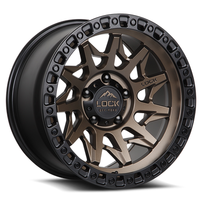 20x9 Lock Off-Road Lunatic Matte Bronze With Matte Black Ring Wheel 8x170 (1mm)