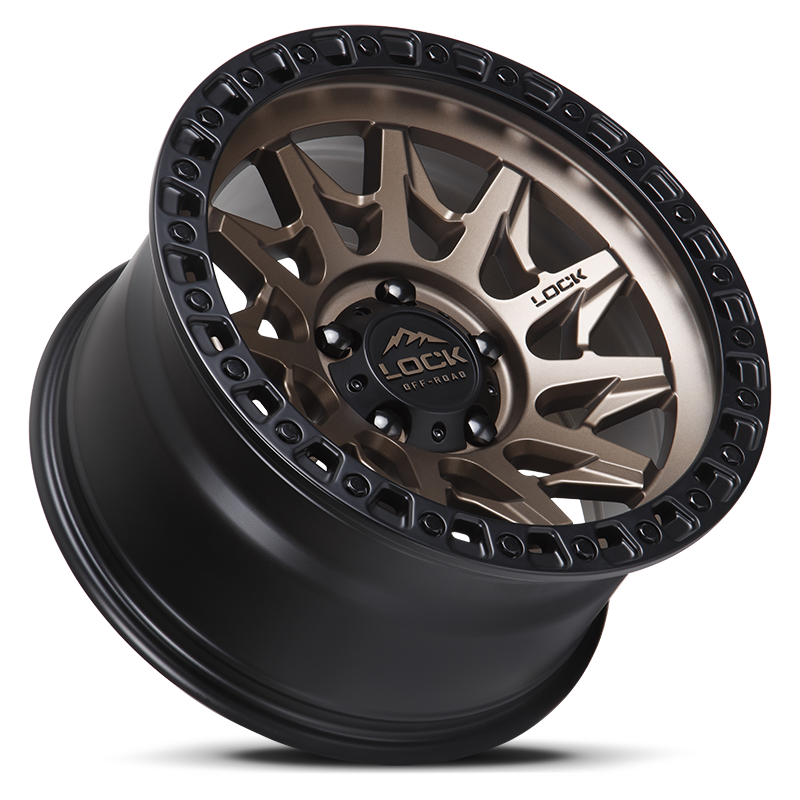 17x9 Lock Off-Road Lunatic Matte Bronze W/ Matte Black Ring Wheel 8x180 (-12mm)